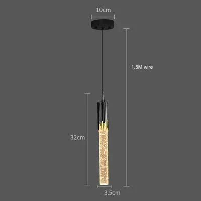 Suspension LED Cristal Doré – Design Moderne à Effet Bulles