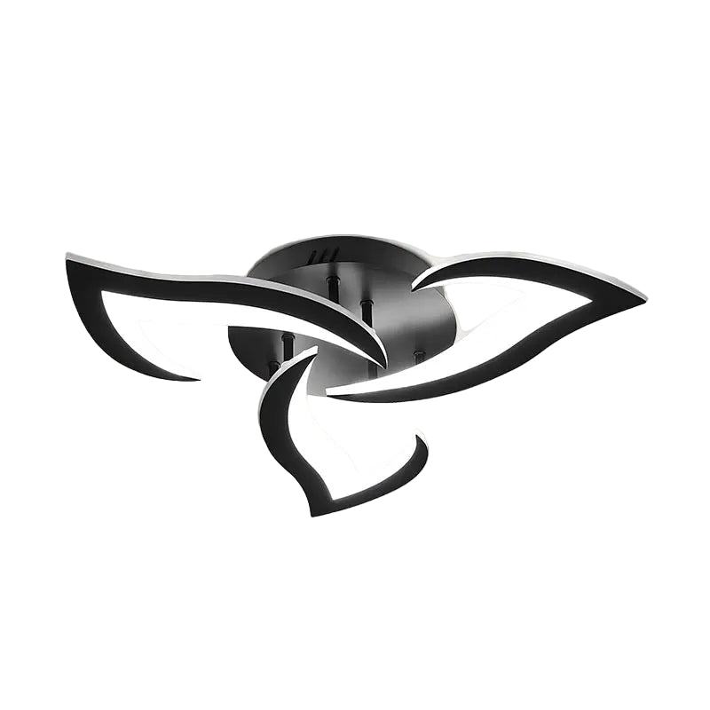 Plafonnier Lotus noir au design contemporain inspiré d’une fleur.