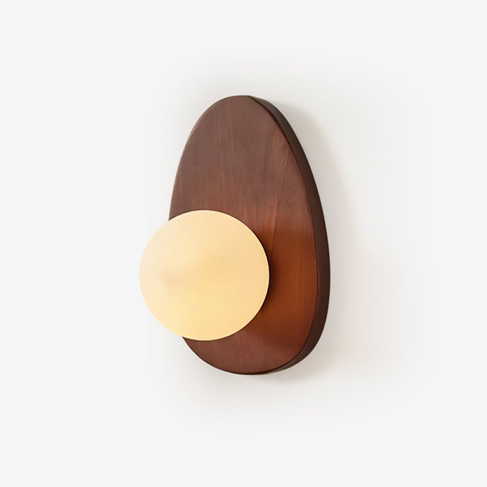 Applique murale liseuse bois noyer massif verre soufflé scandinave chambre coin lecture salon