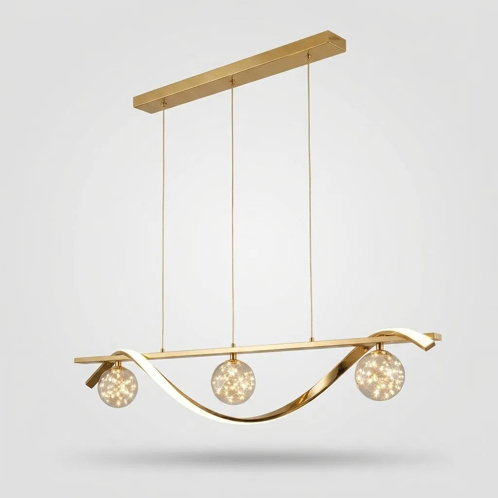 Lustre LED Ondulé Aluminium - mise en situation