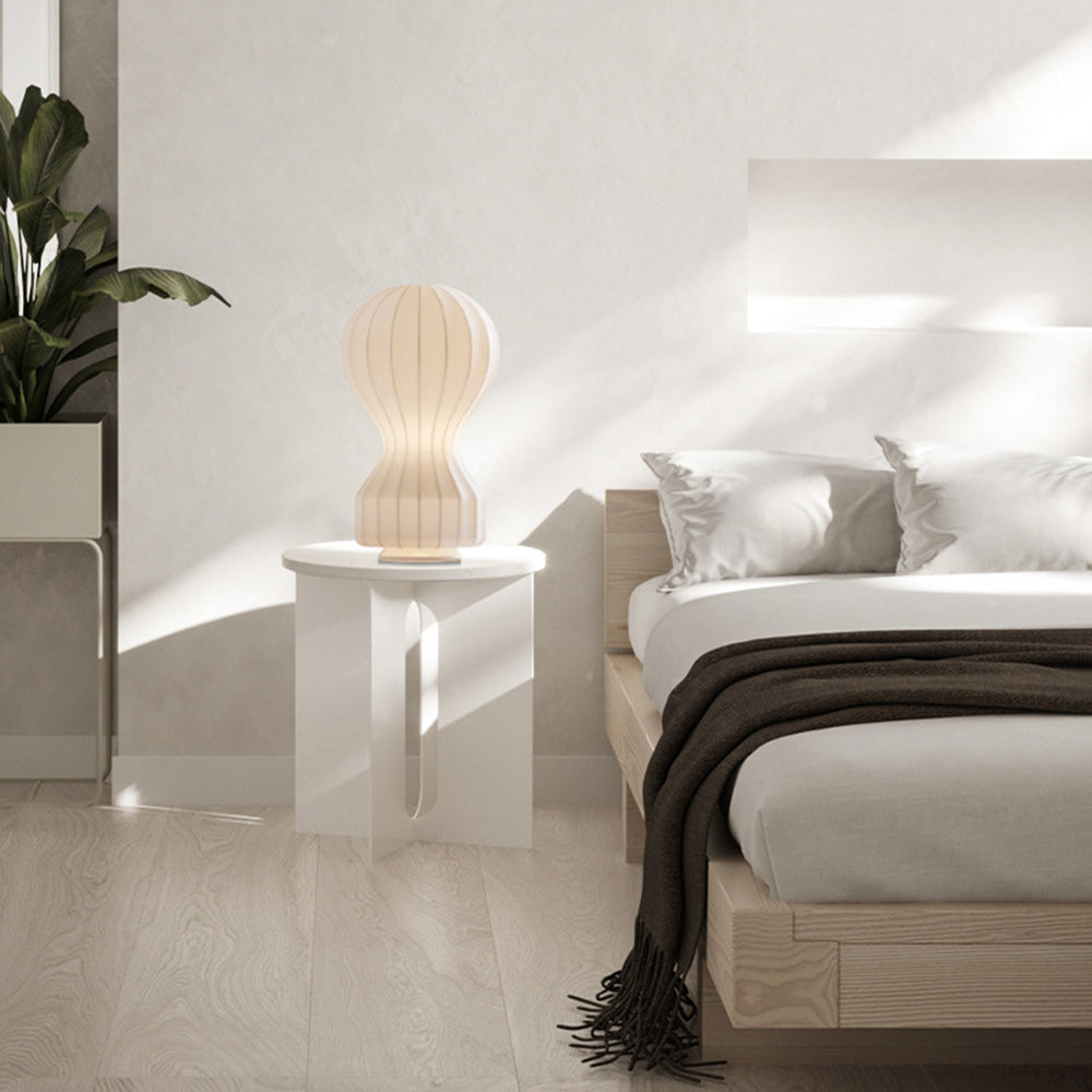 Lampe de Table Soie Blanche