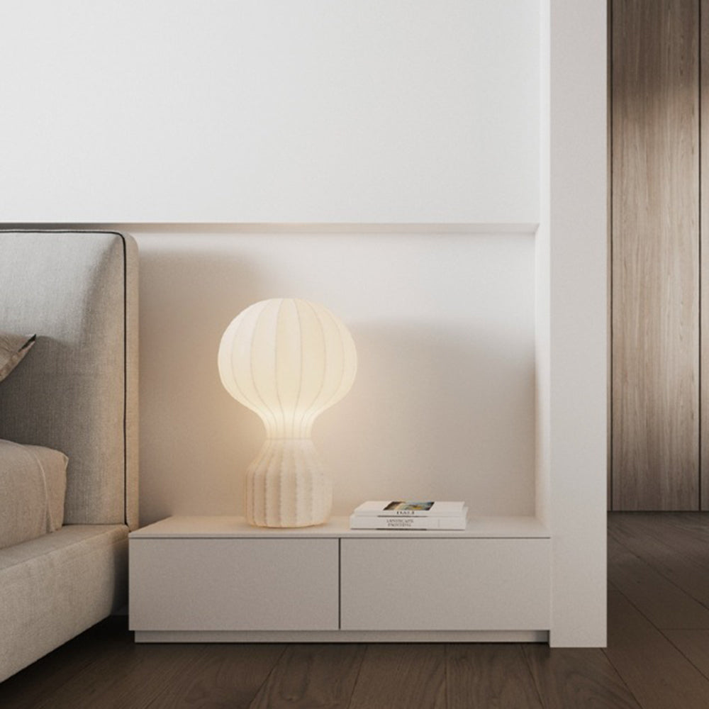 Lampe de Table Soie Blanche