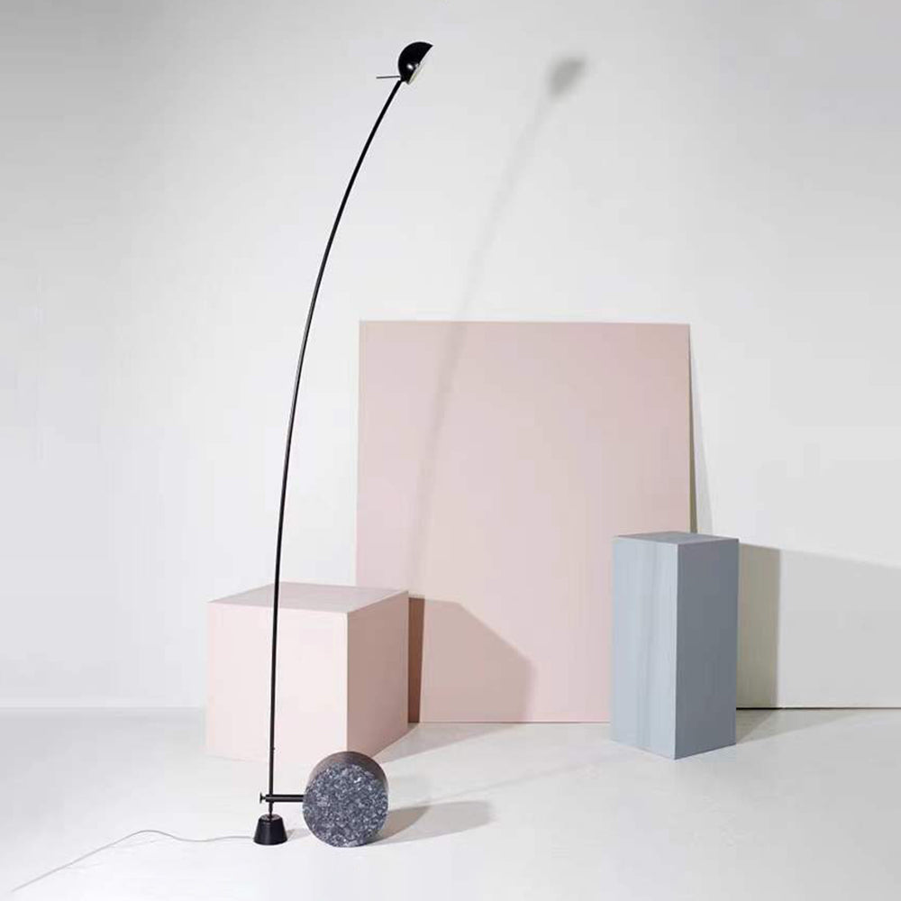 Lampadaire Courbe Marbre & Noir