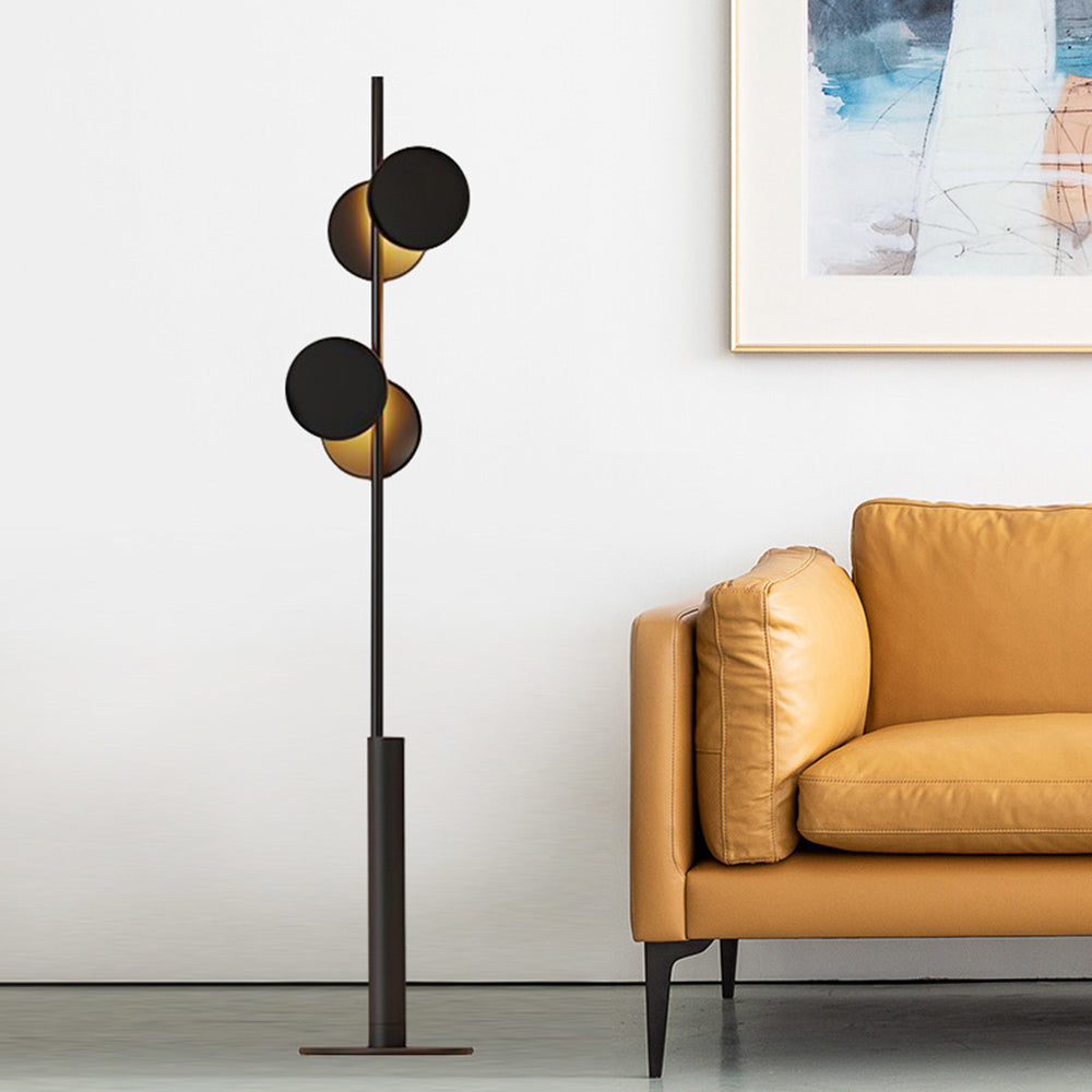 Lampadaire Rond Métal Noir Nordique