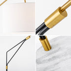 Lampadaire Cylindre Tissu Blanc
