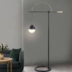 Lampadaire Rond Verre Noir 185cm