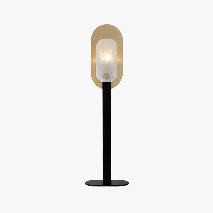 Lampadaire ovale marbre blanc métal doré nordique scandinave salon