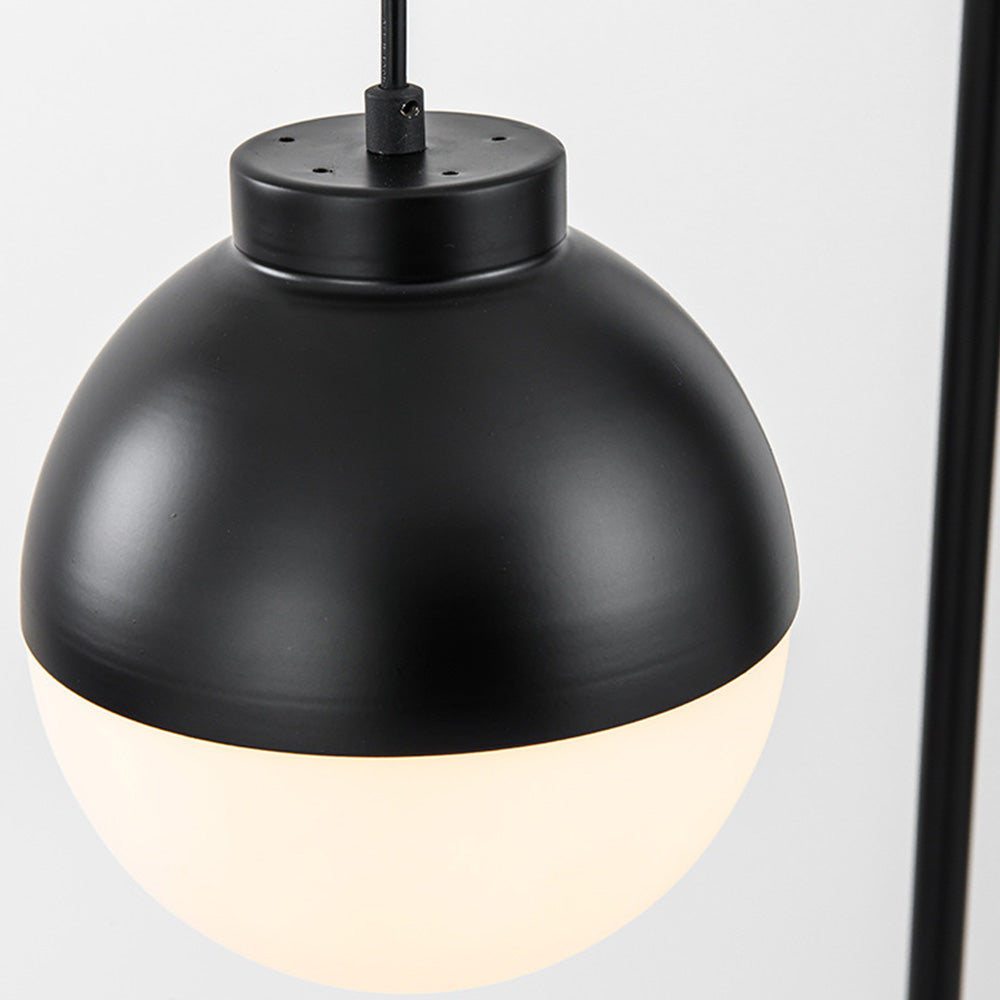 Lampadaire Rond Verre Noir 185cm