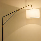 Lampadaire Cylindre Tissu Blanc