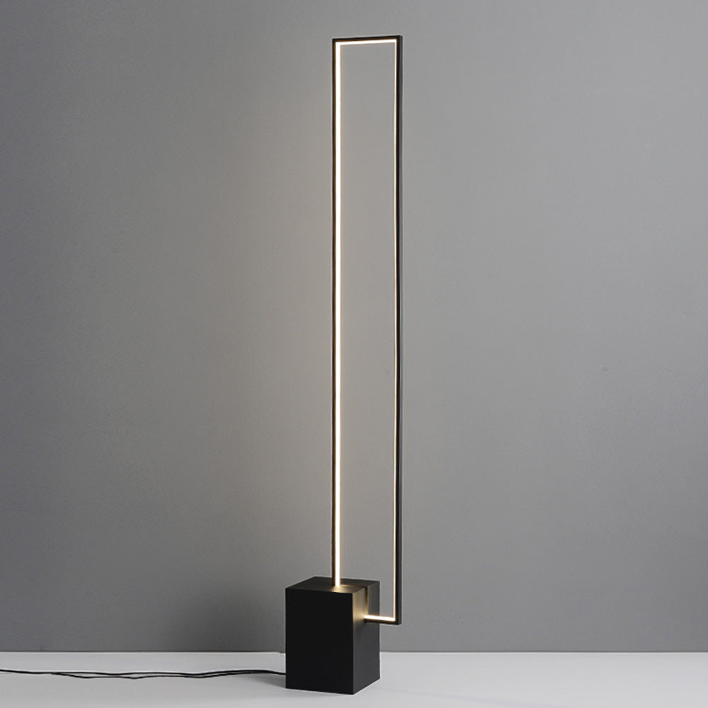 Lampadaire Rectangulaire Métal Noir