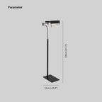 Lampadaire Rectangulaire Cuir Noir