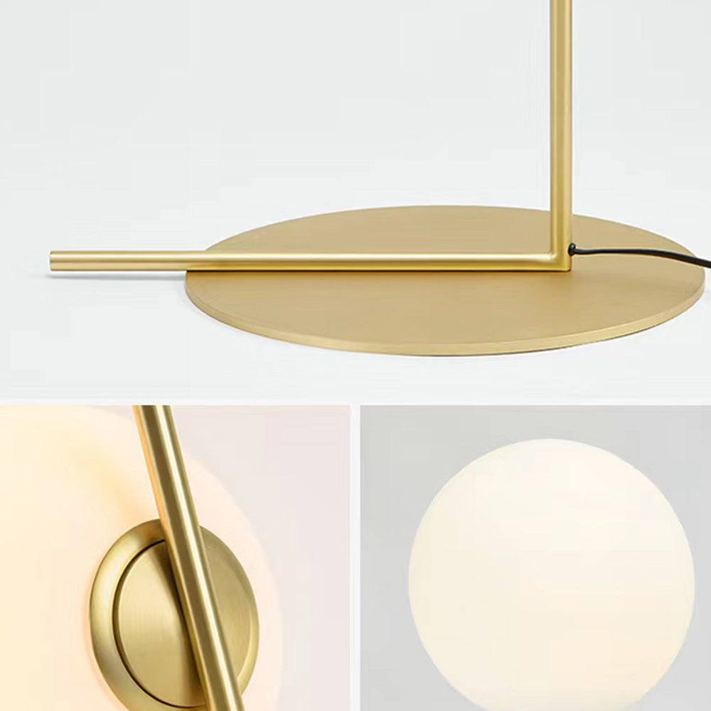Lampadaire Globe Laiton & Argent
