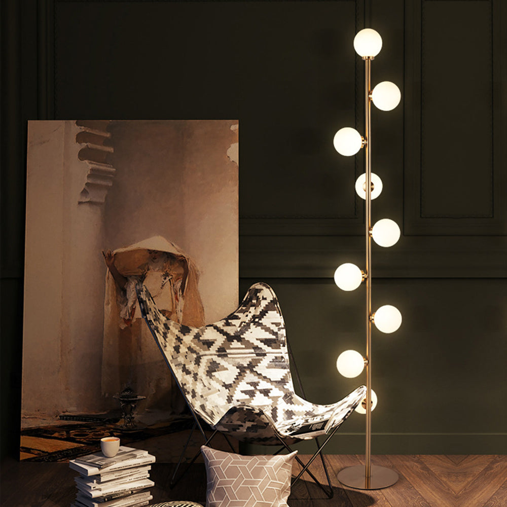 Lampadaire Globe Verre Doré Premium