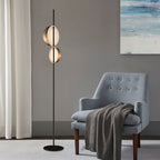 Lampadaire Rond Métal Noir & Or