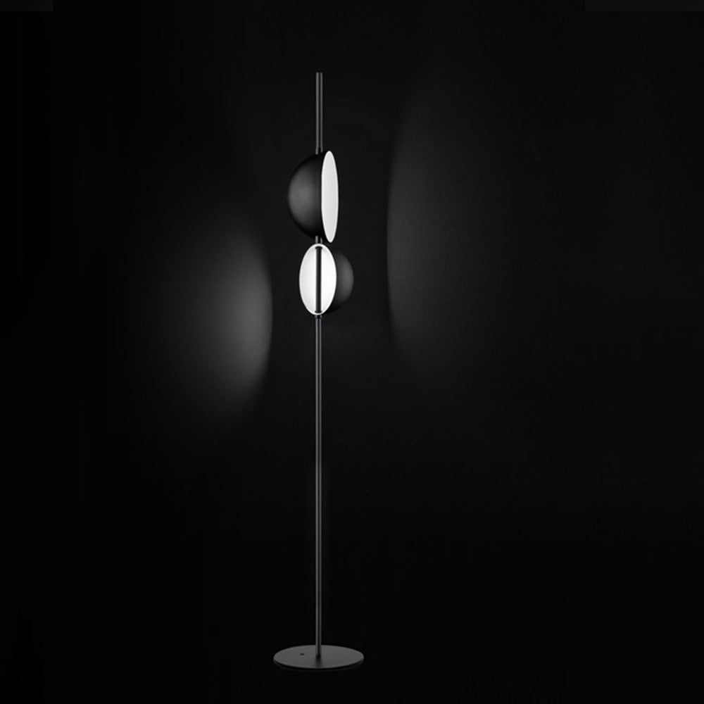 Lampadaire Rond Métal Noir & Or
