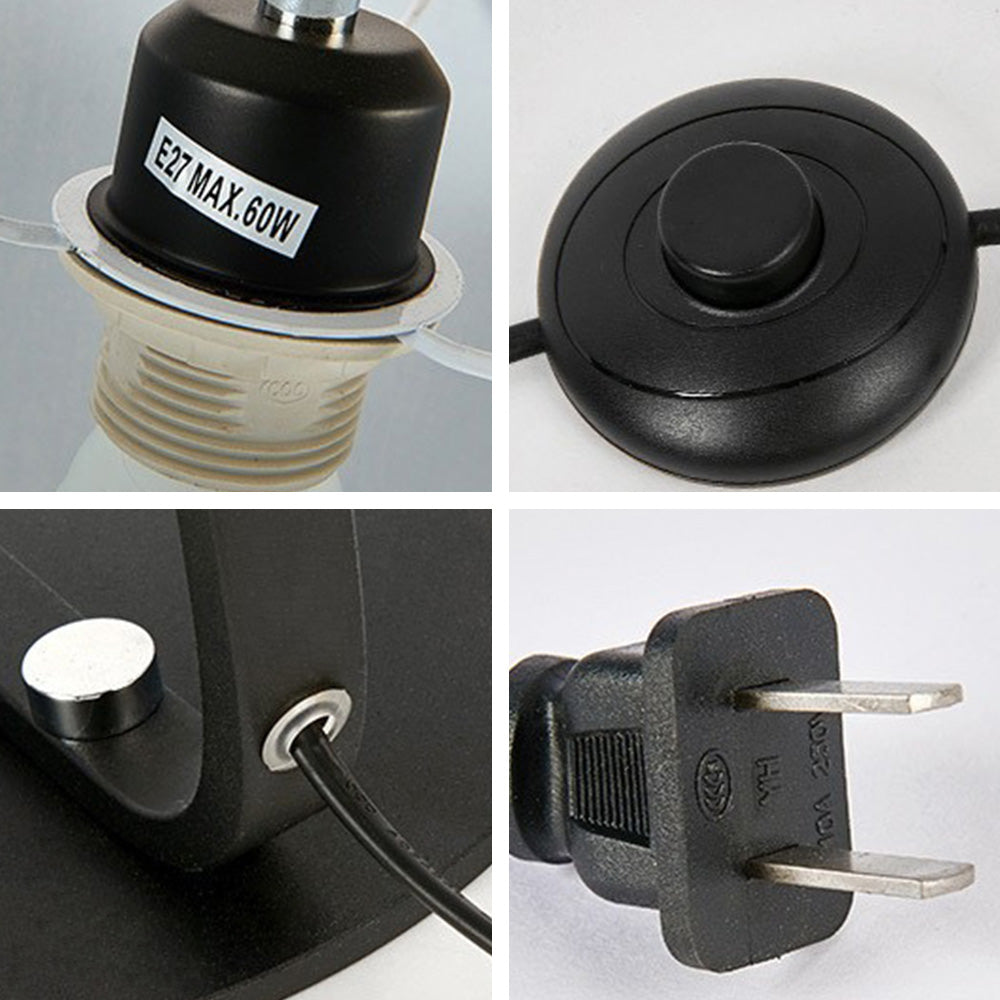 Lampadaire Arche Moderne, Métal/Tissu, Noir