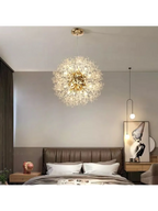 Lustre LED Dandelion – Suspension Sculpturale Moderne Or Argent