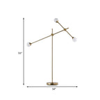 Lampadaire Globe Verre Bras Pivotant
