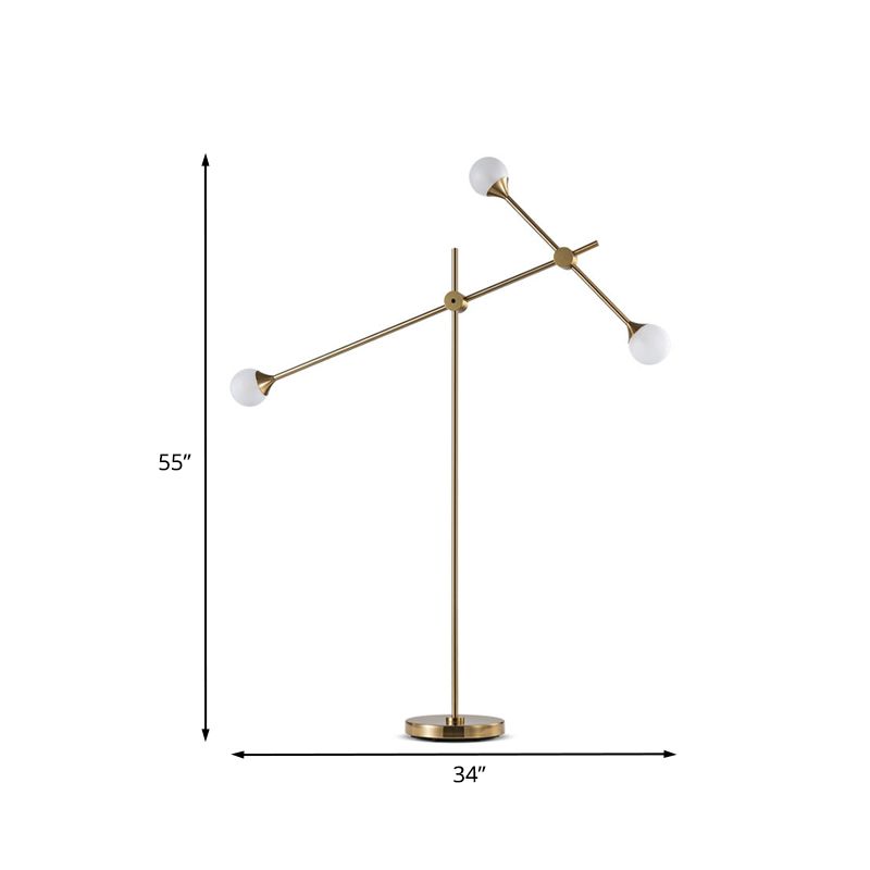 Lampadaire Globe Verre Bras Pivotant