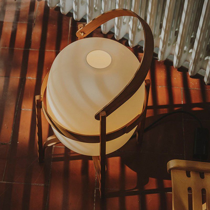 Lampadaire Lanterne Bois & Verre