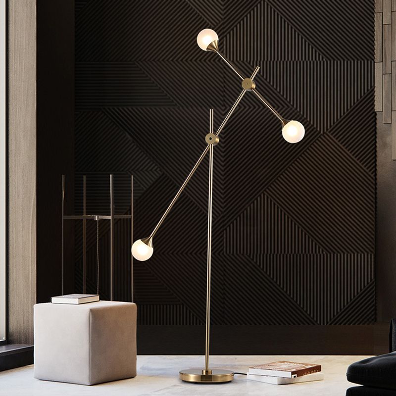 Lampadaire Globe Verre Bras Pivotant