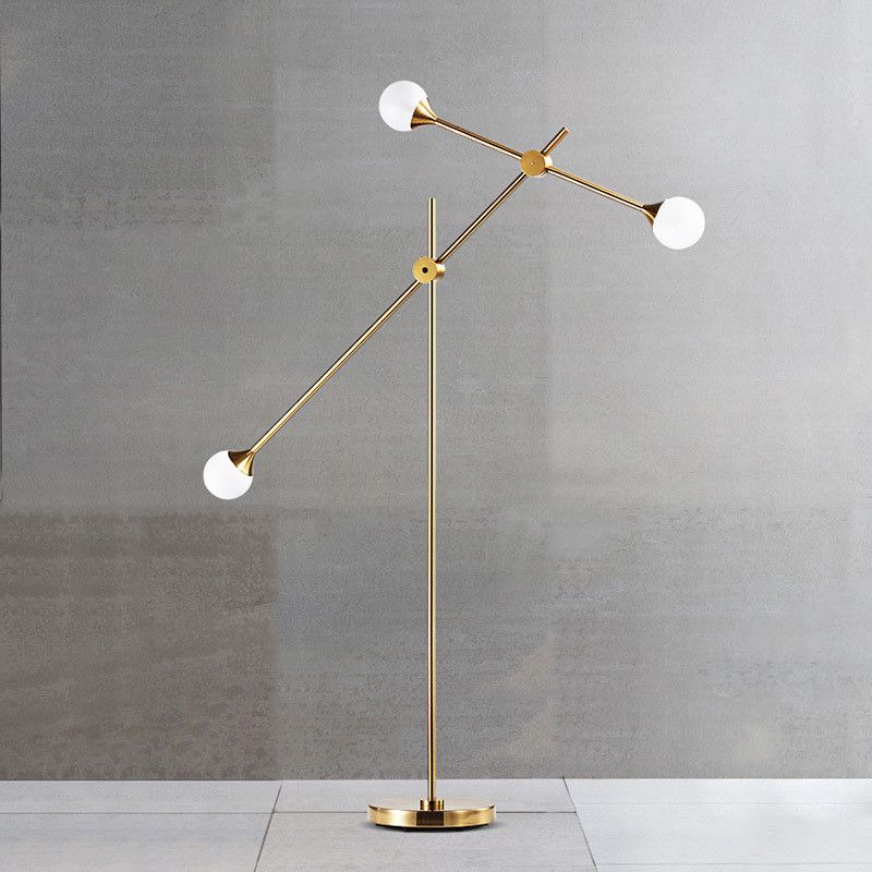 Lampadaire Globe Verre Bras Pivotant