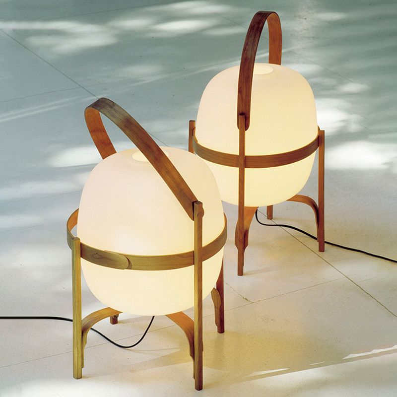 Lampadaire Lanterne Bois & Verre