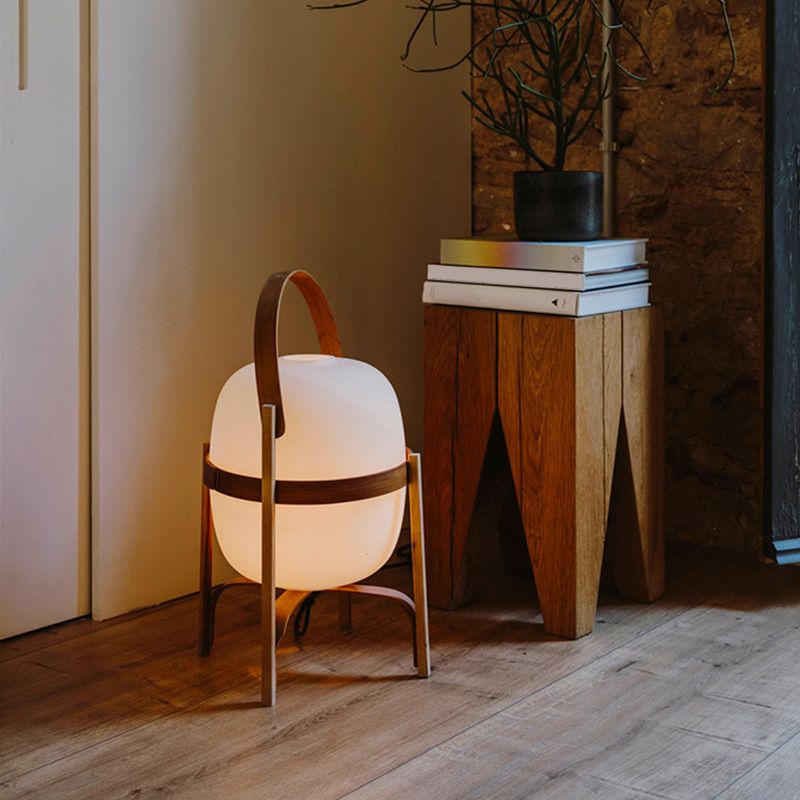 Lampadaire Lanterne Bois & Verre