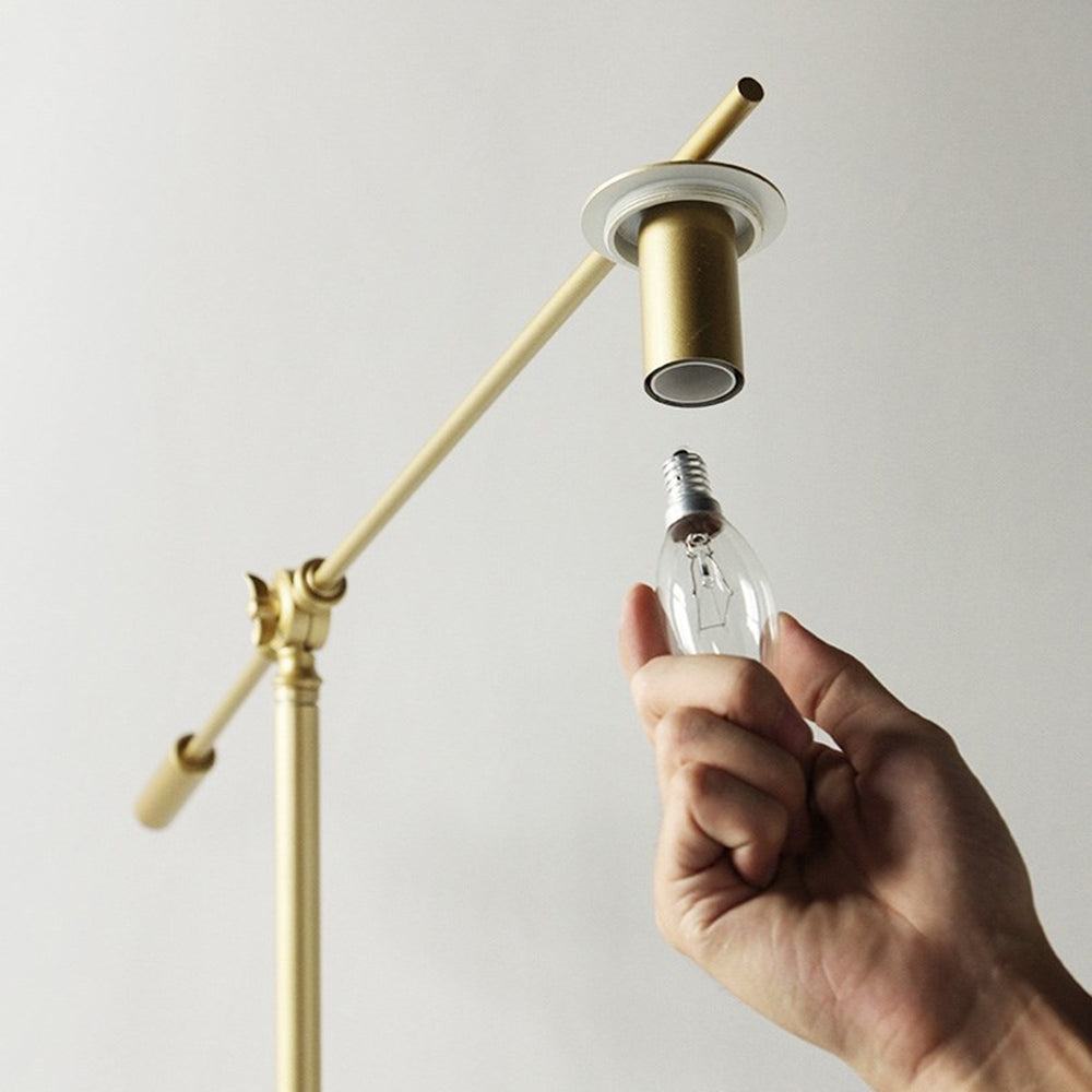 Lampadaire Boule Verre Doré