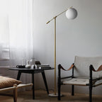 Lampadaire Boule Verre Doré