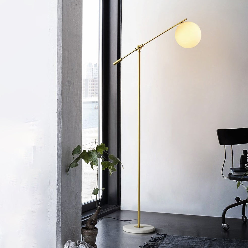 Lampadaire Boule Verre Doré
