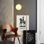 Lampadaire Boule Verre Doré