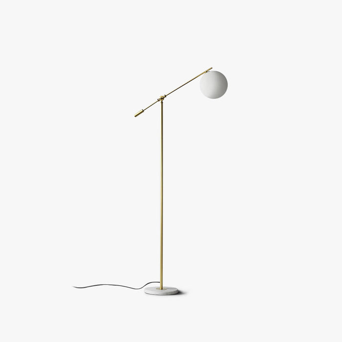 Lampadaire boule verre métal doré design contemporain salon chambre
