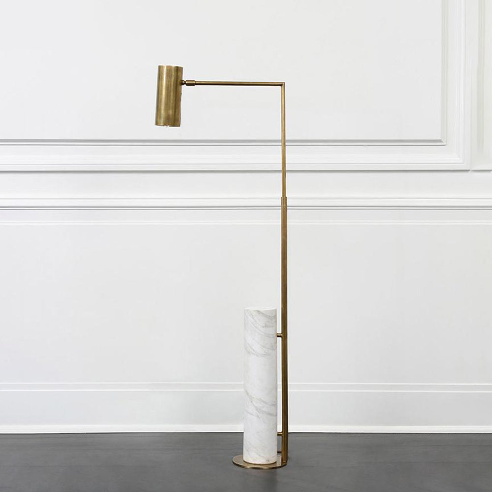 Lampadaire Cylindre Marbre & Or