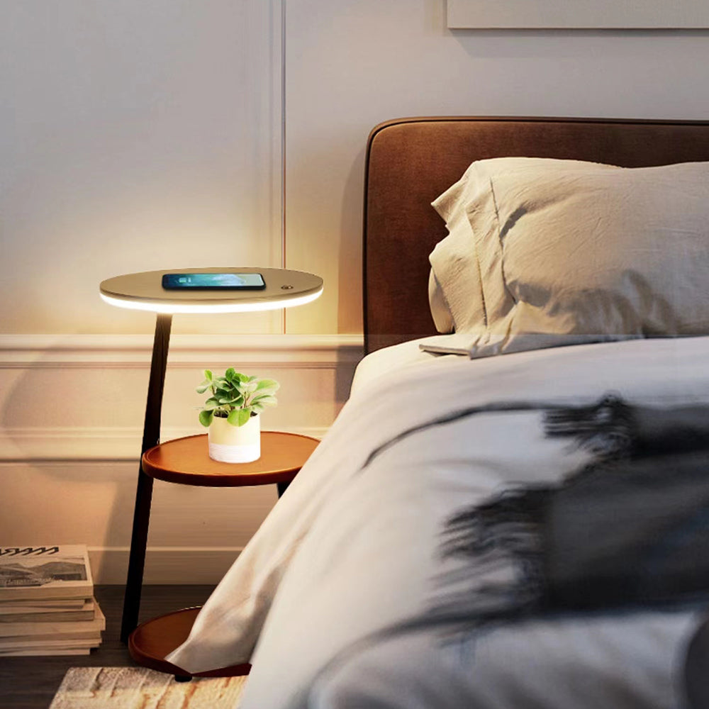 Lampadaire LED Bois Tactile Scandinave