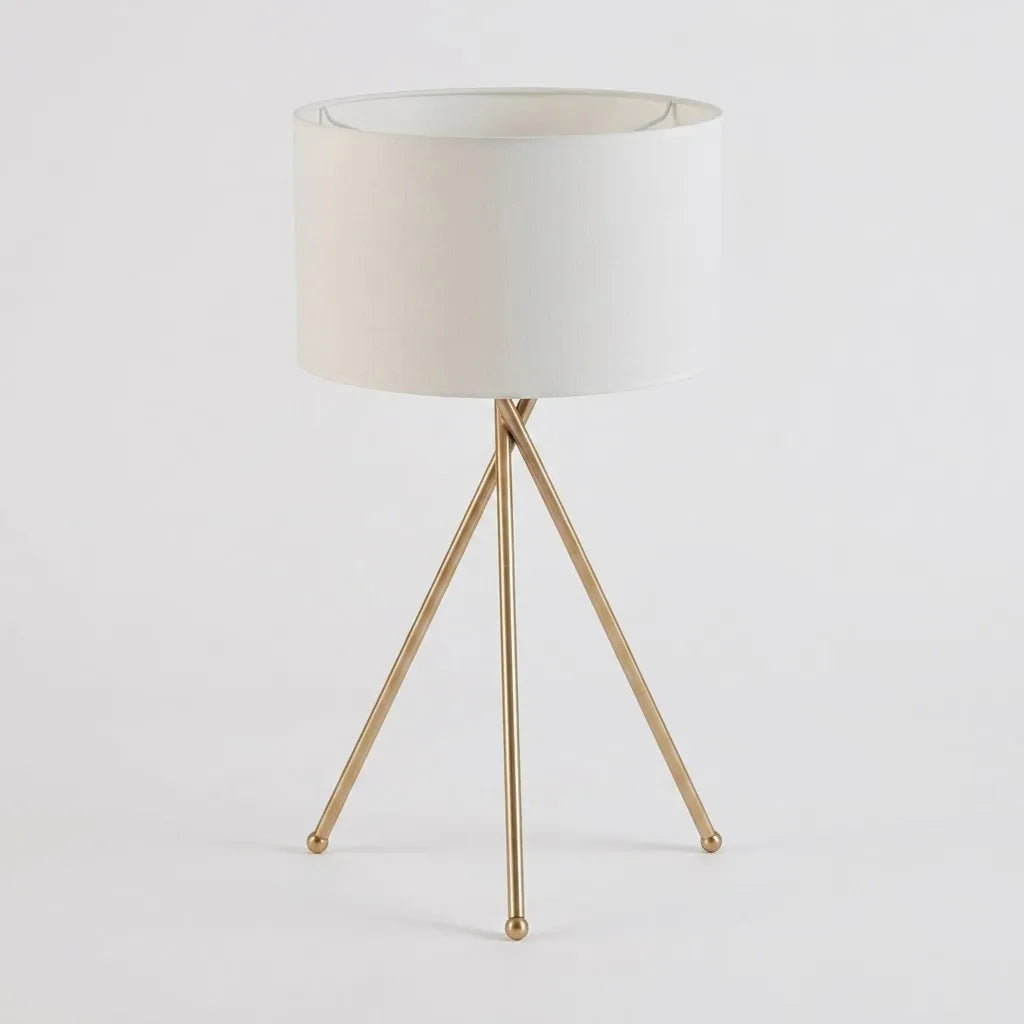Lampadaire cylindre tissu blanc métal 2-en-1 salon bureau chambre