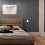 Lampadaire Marbre Verre Noir Tablette