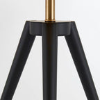 Lampadaire Tripode Noir & Or Vintage