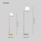 Lampadaire Globe Laiton & Argent