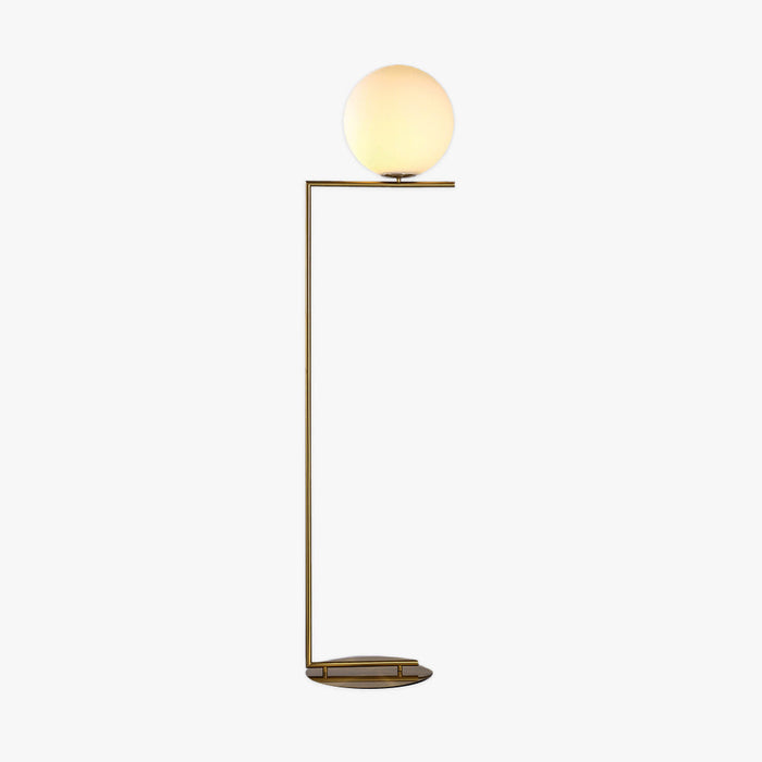 Lampadaire globe laiton argent verre design contemporain salon chambre