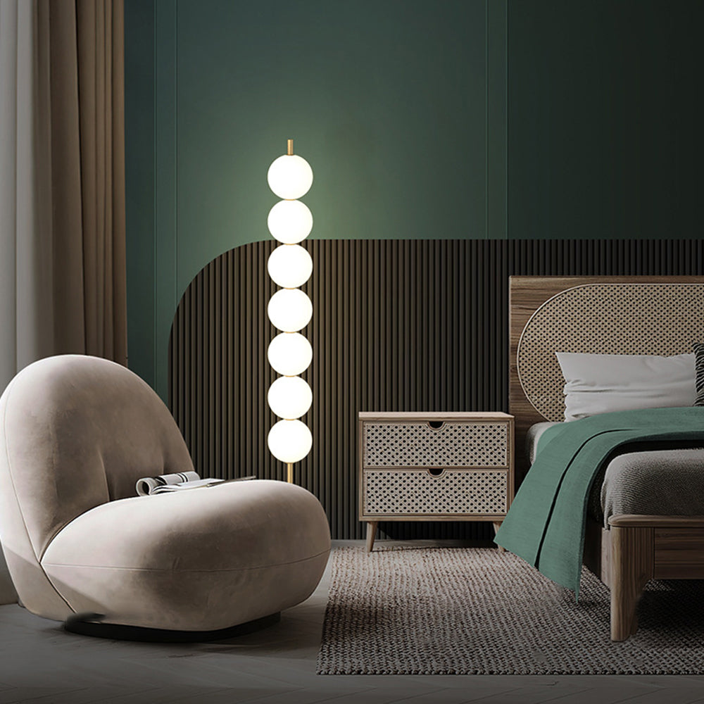 Lampadaire Multi-Globe Laiton Blanc