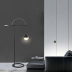 Lampadaire Rond Verre Noir 185cm