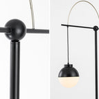 Lampadaire Rond Verre Noir 185cm