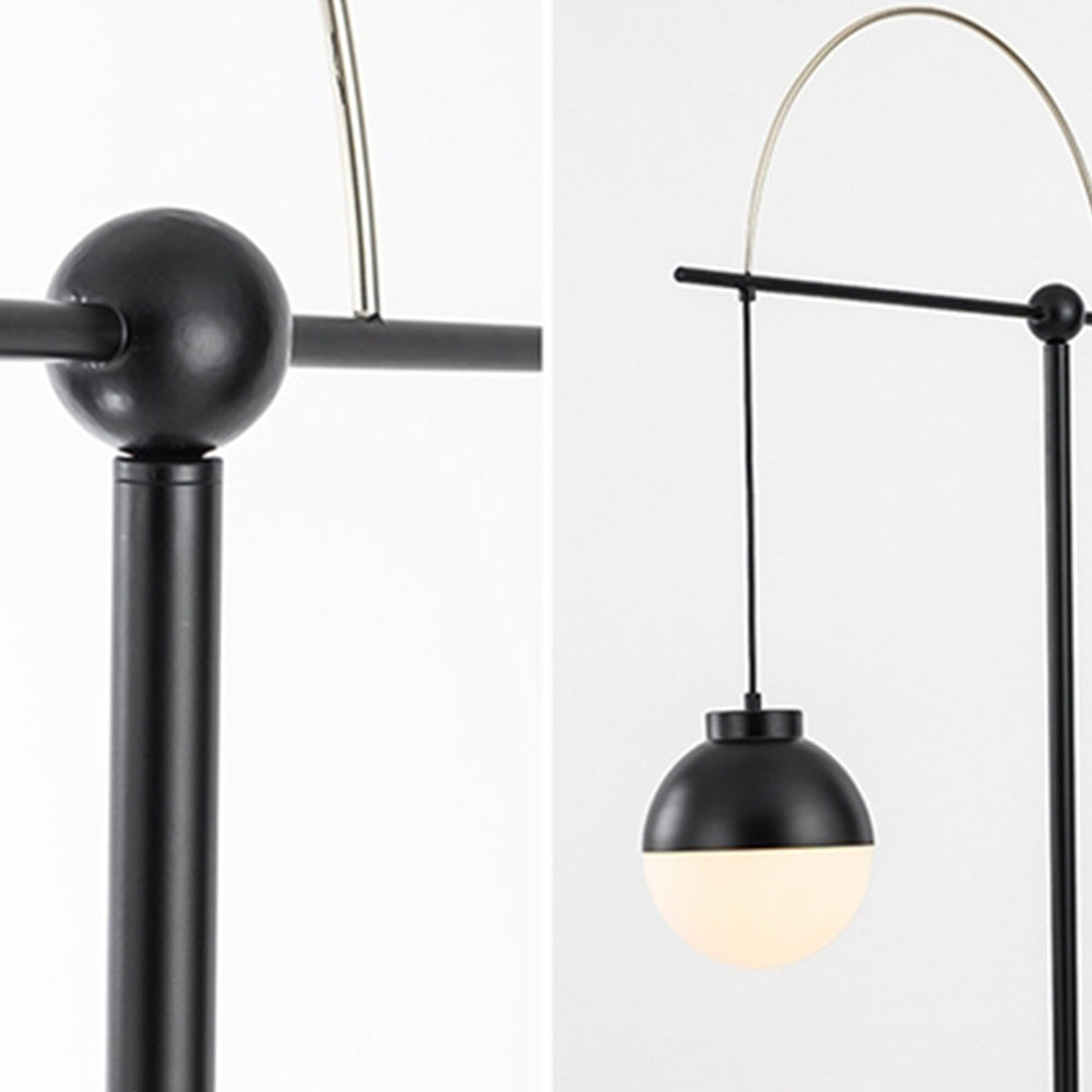 Lampadaire Rond Verre Noir 185cm