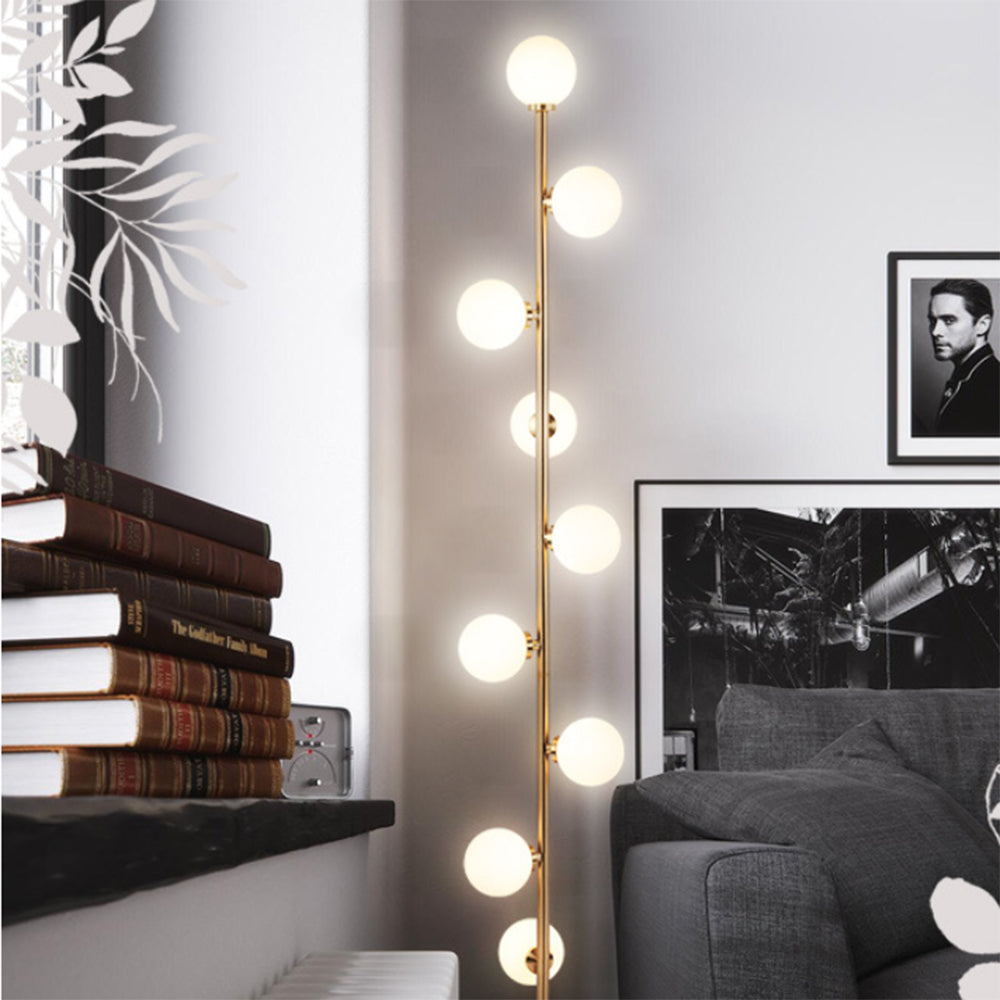 Lampadaire Globe Verre Doré Premium