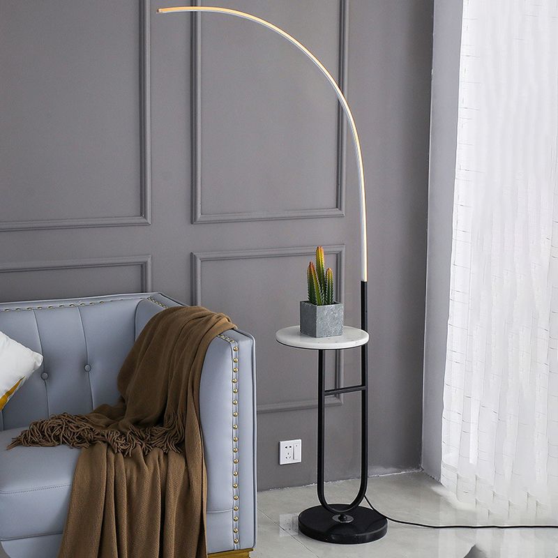 Lampadaire Arc Marbre Noir Chevet
