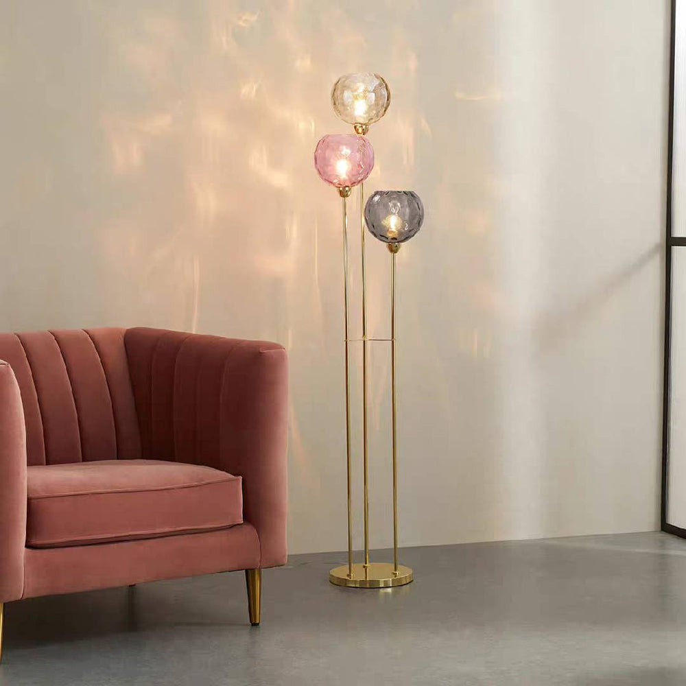 Lampadaire Boule Verre Mat Coloré