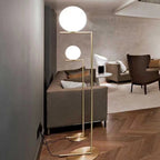Lampadaire Globe Laiton & Argent