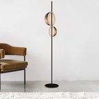 Lampadaire Rond Métal Noir & Or