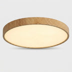 Plafonnier LED Rond Bois Nordique design minimaliste scandinave salon